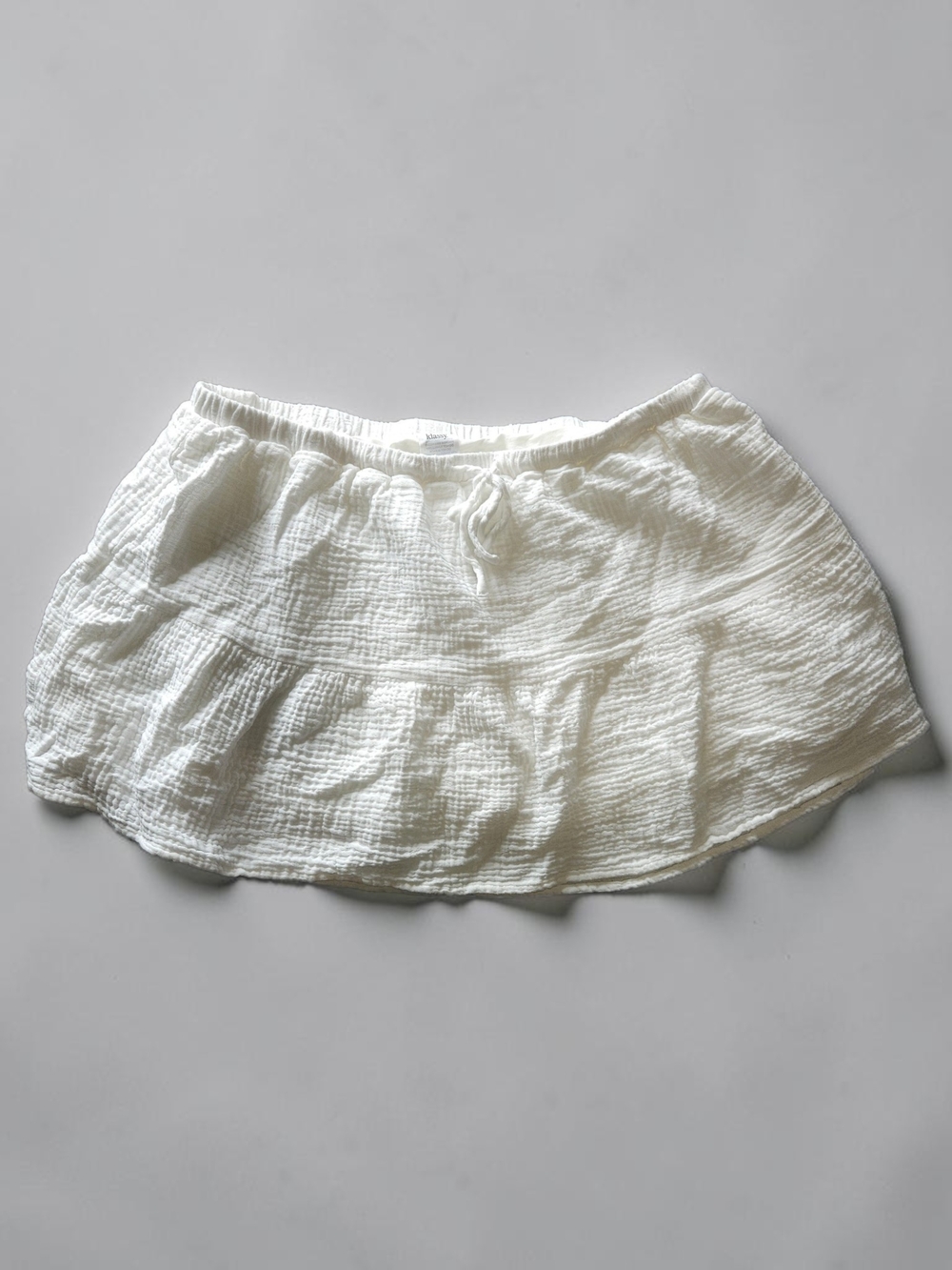 Klassy Network White Tiered 100% Cotton Skort